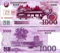 1000 Won Severná Kórea (KĽDR) 2008 specimen P64s UNC - Kliknutím na obrázok zatvorte -